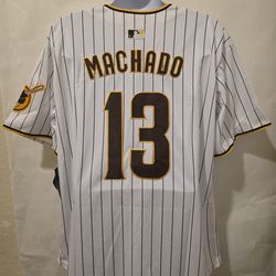 New Men's Padres Machado White Jerseys Stitched