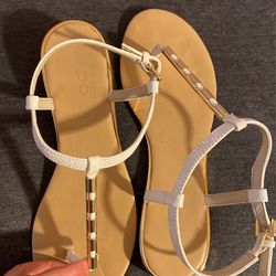Aldo Sandals White SZ 8 