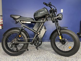Riding Times Z8 Pro 28mph, 80-140 Mile Range With PAS , Dual Batteries, Extra Long Seat, Storage Bag , Full Suspension & 20 Inch Fat Tires.