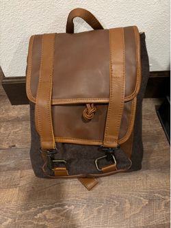 Quavaro Leather and Tweed Backpack