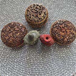 ANTIQUE ASIAN JEWELRY BOWLS & PERFUME BOTTLES