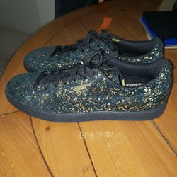 Puma Suede Splatter Metallic  Mens Sz 10