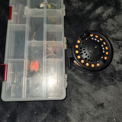fly reel and tackle box 