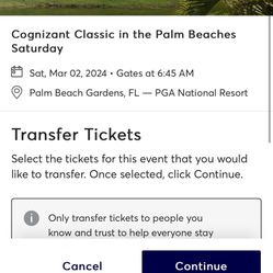 Cognizant Classic Ticket For Saturday, March 2