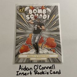 Aidan O’Connell Las Vegas Raiders QB Donruss Short Print Insert Rookie Card. 