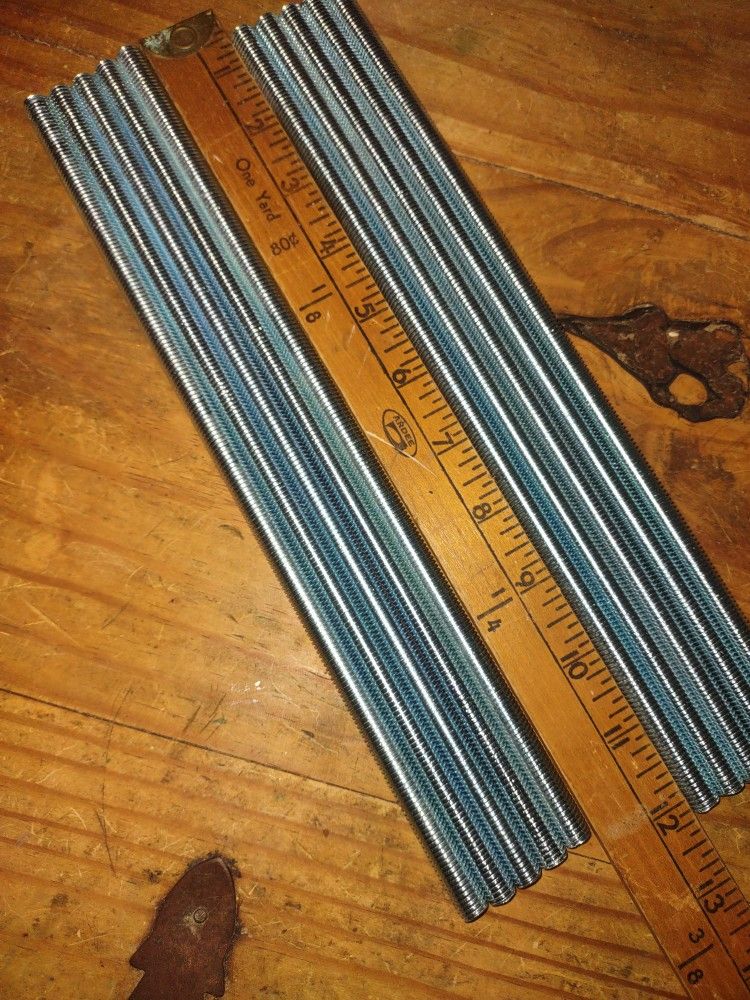 10 Pcs Steel Rods 12 In. Long 3/8