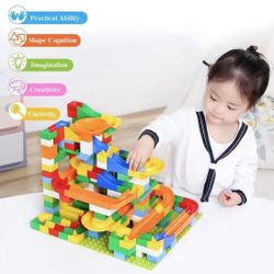 248 PCS Marble Run Deluxe Sets for Kids, Marble Race Track for 3+ Year Old Boys and Girls, Marble Roller Coaster Building Block Construction Toys, Puz