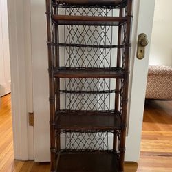 Vintage Rattan 4 Tier Shelf