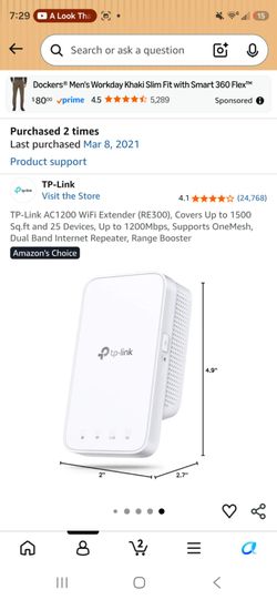 2 wireless TP-Link AC1200 WiFi Extender (RE300)