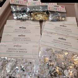 Silver Wedding Confetti And Gold And Silver Star Confetti