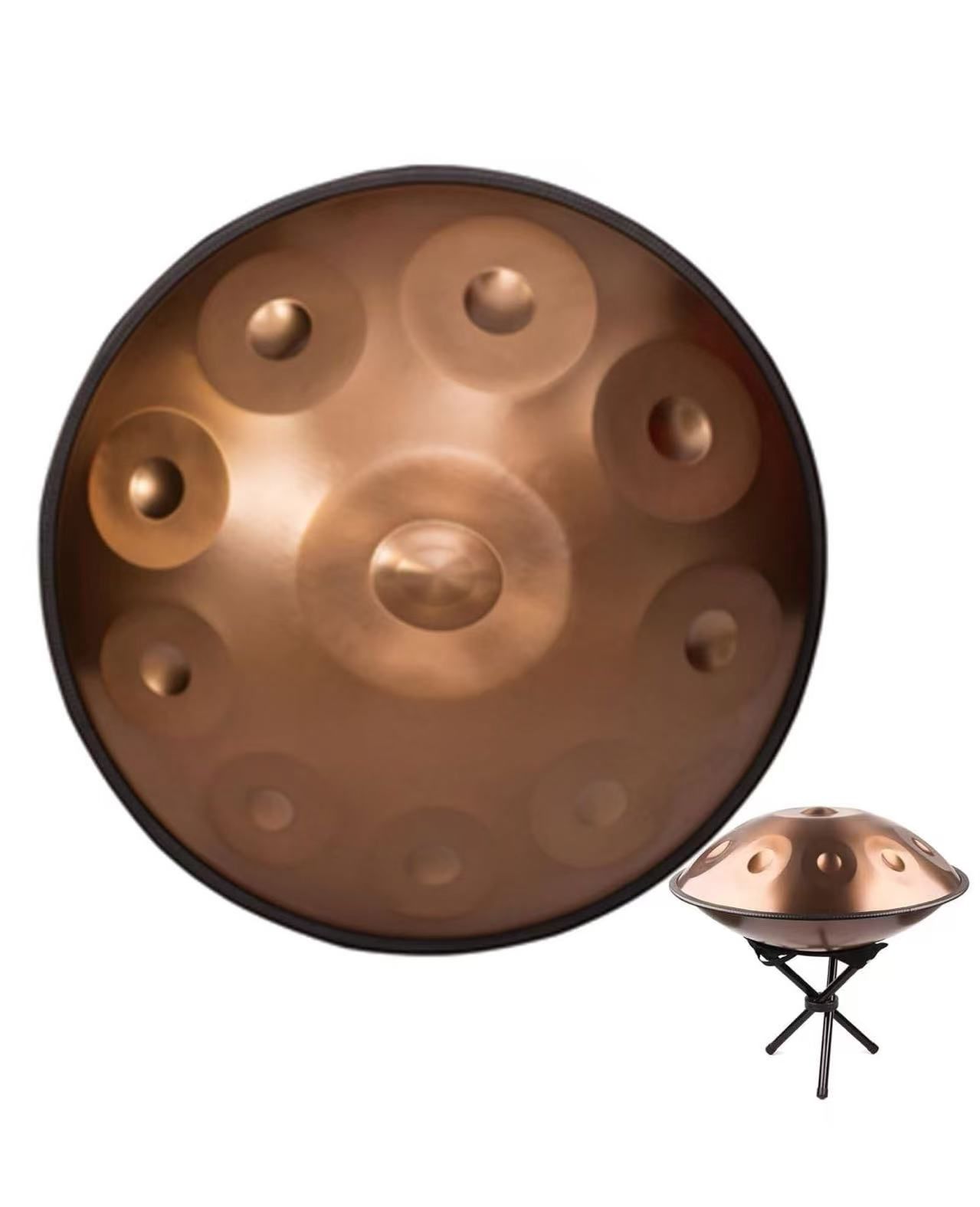 Handpan Drum 432Hz, 9/10/12 Notes 22 Inches Percussion Instrument With Drum Tripod, Steel Handpan Instrument For Meditation Yoga Sound Healing(9Notes)