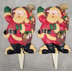 Vintage Santa Claus Yard Signs '60s