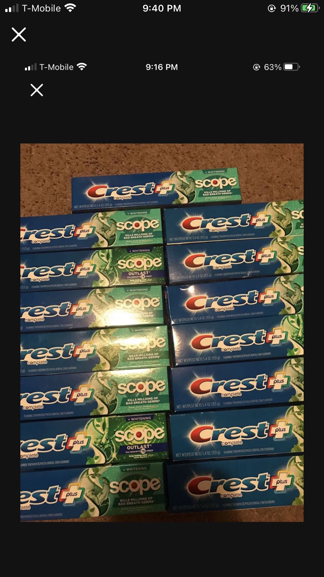 Crest Scope Toothpaste 5.4 Oz Bundle 15/$22