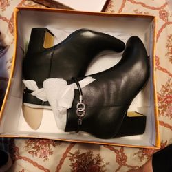 Black Leather Booties Women