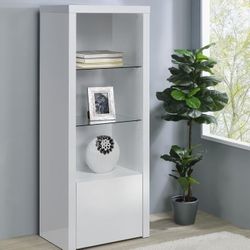 3-shelf Engineered Wood Media Tower High Gloss White