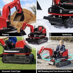360-Degree Rotating Excavator,12V,Remote control,MP3 player,children's tool kit