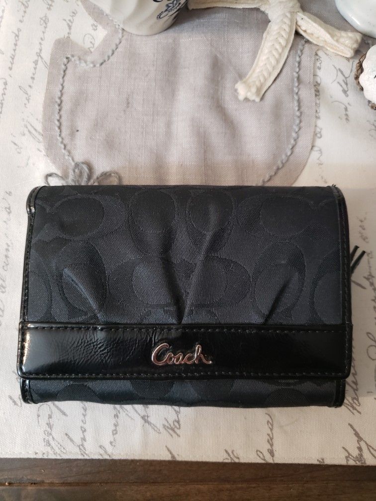 Coach Black Sateen Wallet