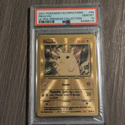 Pokemon Celebrations Ultra Premium Collection Gold Metal Pikachu PSA 10 #58 EXTREMELY RARE
