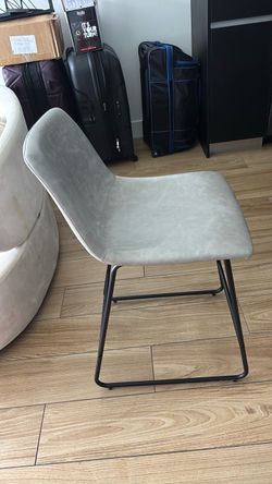 Counter Height Grey leather chairs