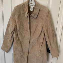 Suede Coat , Beige