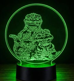 Godzilla n lil zilla jr 3D LED Acrylic Night Light