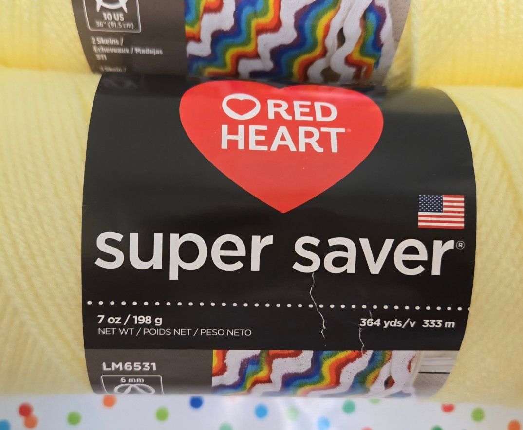 RED HEART SUPER SAVER YARN NEW 3 SKEINS PALE YELLOW