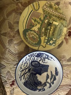 2 MIJ Made in Japan  plates