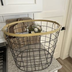 Large Metal Storage Basket $15