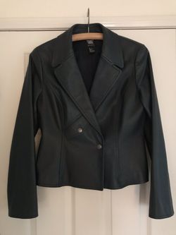 Leather Jacket Navy/Charcoal WORTH Size 8