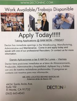 Jobs jobs in Santa Fe Spring La Mirada and El Monte