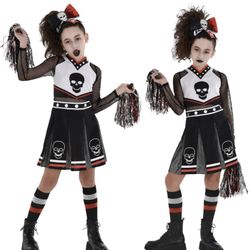 Emo/Goth Cheerleader Kids Halloween Costume 