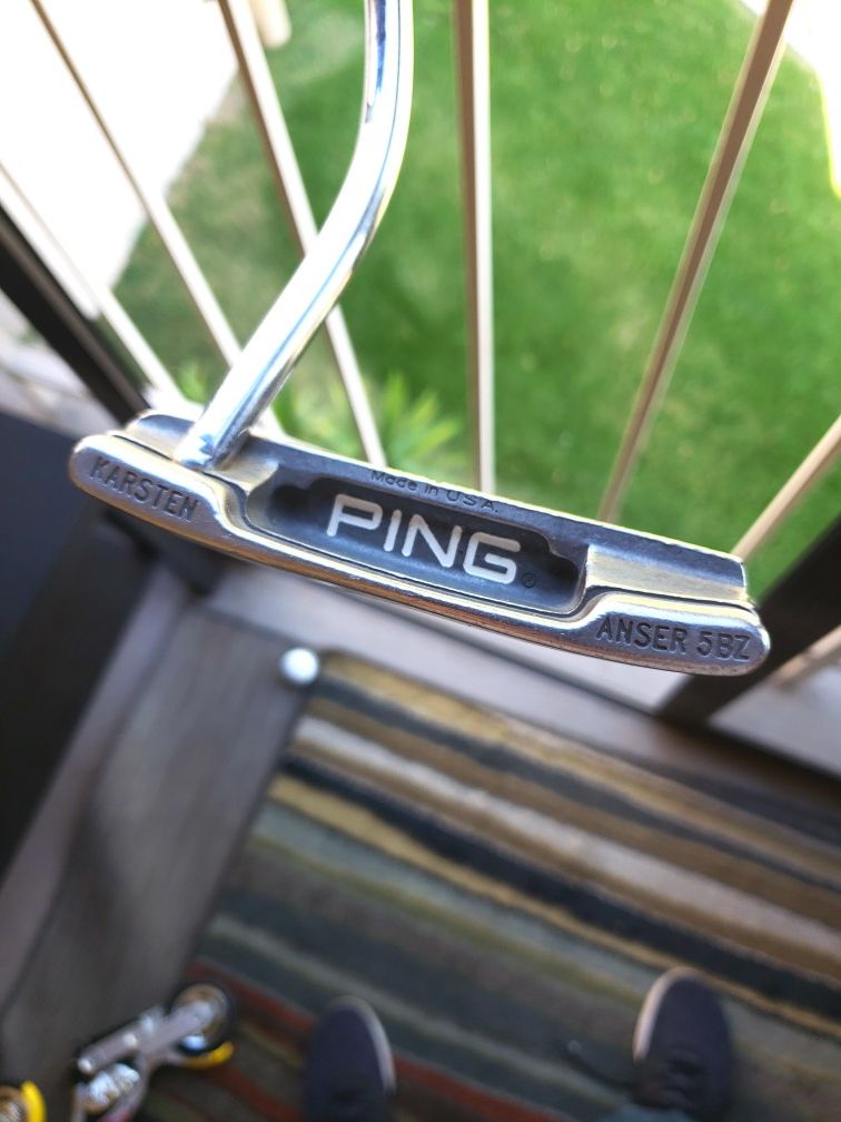 Ping putter. Karsten Anser 5BZ. The Golf Club label