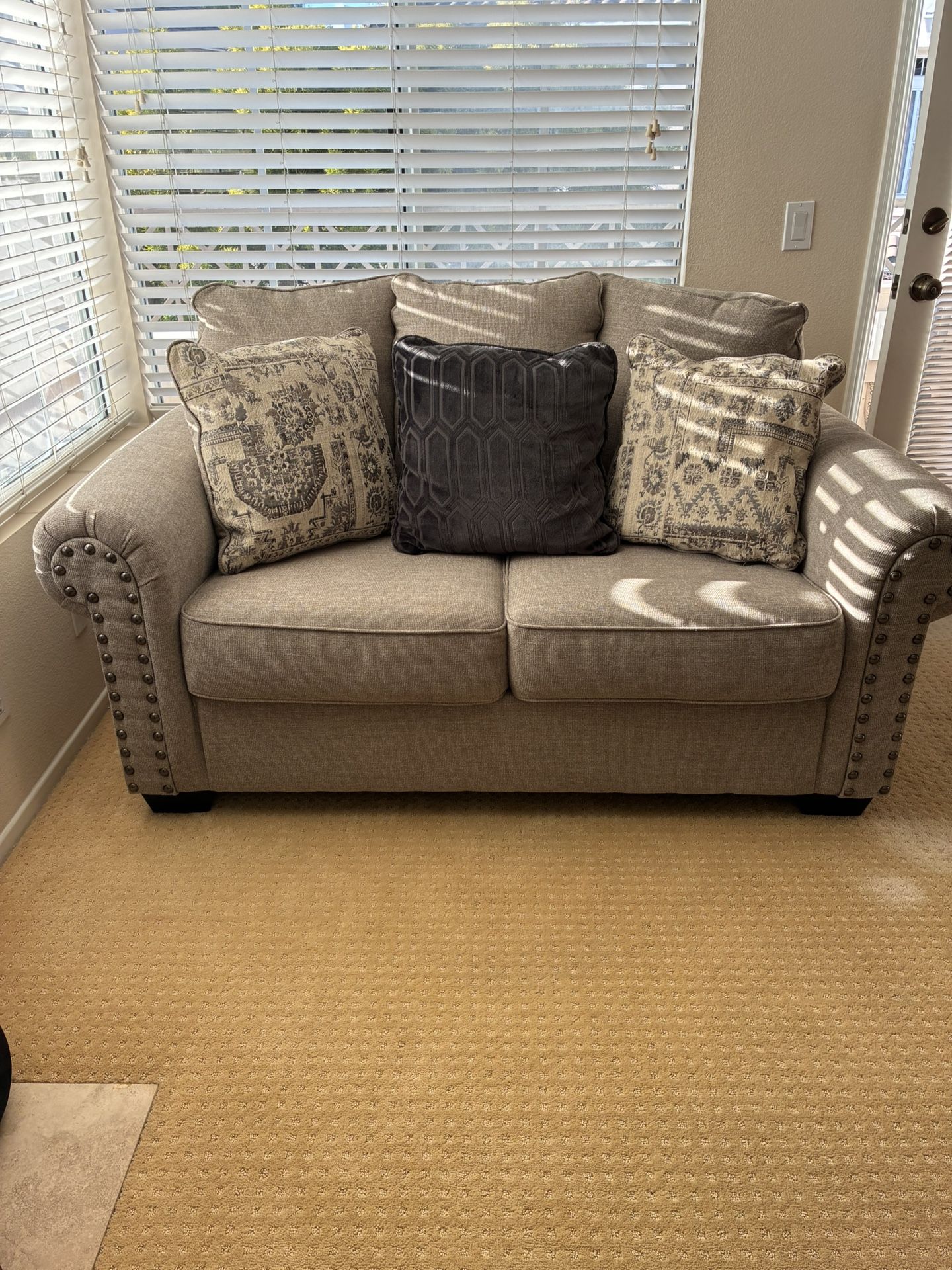Beautiful Taupe Loveseat 