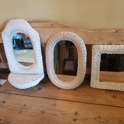 Vintage Wicker Mirrors