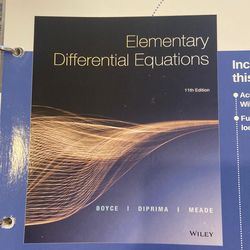 Elemental Differential Equations by Boyce et all