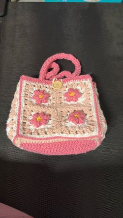 Cute Valentine Tote Bag Purse Crochet