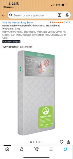 Newton Baby Waterproof Crib Mattress – Grey