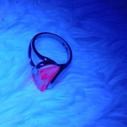 REAL 7 KAROT PINK SAPPHIRE 14K GOLD RING