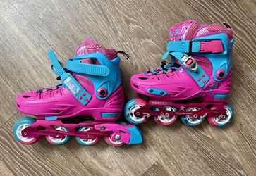 Girl’s Inline Skates ( Adjustable Size) With Free Protection Sets