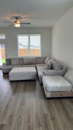 Ashley sectional with ottoman