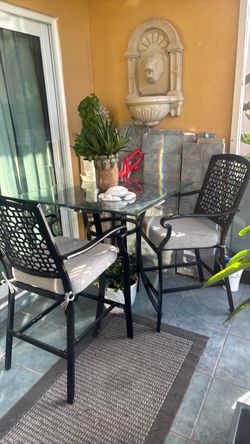 outdoor table and two chairs