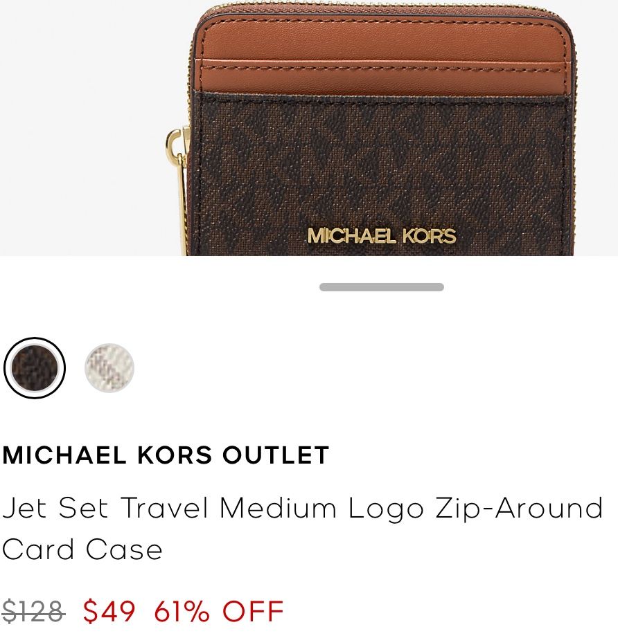 MICHAEL KORS Travel Medium Logo Zip-Around Card Case