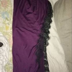 A Sexy Purple & Black Langerie Outfit 