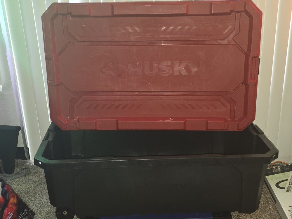 TWO 57gallon Husky Totes