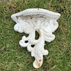 Aged Old Weathered Vintage Sculptural Wall Shelf Single (1) Stucco Wall Console Concrete Chippy Rustic Vintage Antique French Cottage Garden Decor 