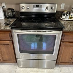 Maytag Electric Cooktop Oven Range Stove Stainless Steel