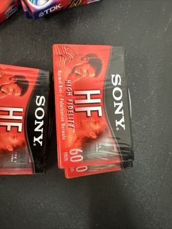 LOT of 10 NEW Blank Cassette Tapes 4x TDK D60 & 6x Sony HF 60 #T4