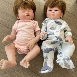 Minidiva Reborn Baby Dolls, 2pcs 20 inch/50cm Boy and Girl Twins Full