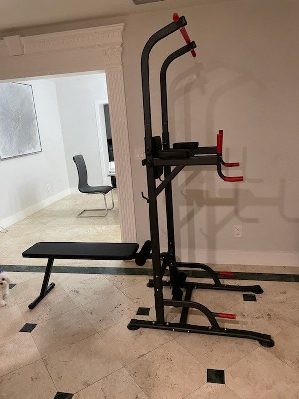 Power Tower Pull Up Bar Workout Dip Station,Multi-Function Home Gym Strength Training Fitness Equipment