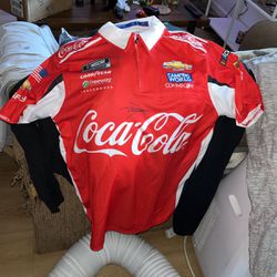 Autographed Coke Racing Jersey With Autographed Hat 